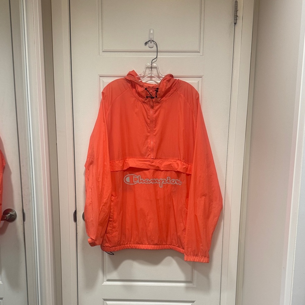 Champion men’s windbreaker- XL Salmon